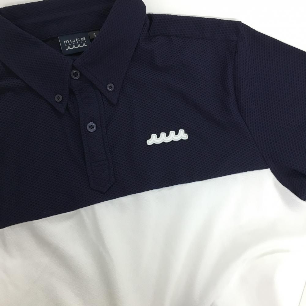 MUTA】美品ムータマリン バイカラーポロシャツ ボタンダウン