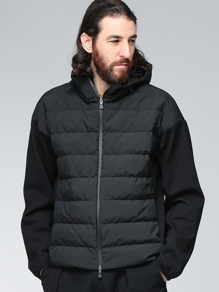 HERNO ヘルノ 裏起毛 スウェット切替 フロントダウン ジャケット