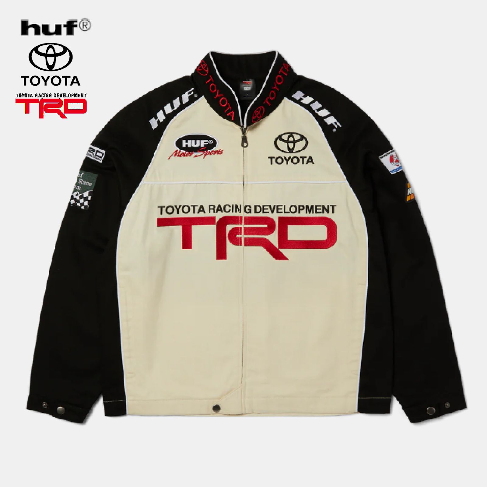 新品] HUF X TOYOTA TRD PODIUM RACING JACKET [JK00486-MLT-CREAM 