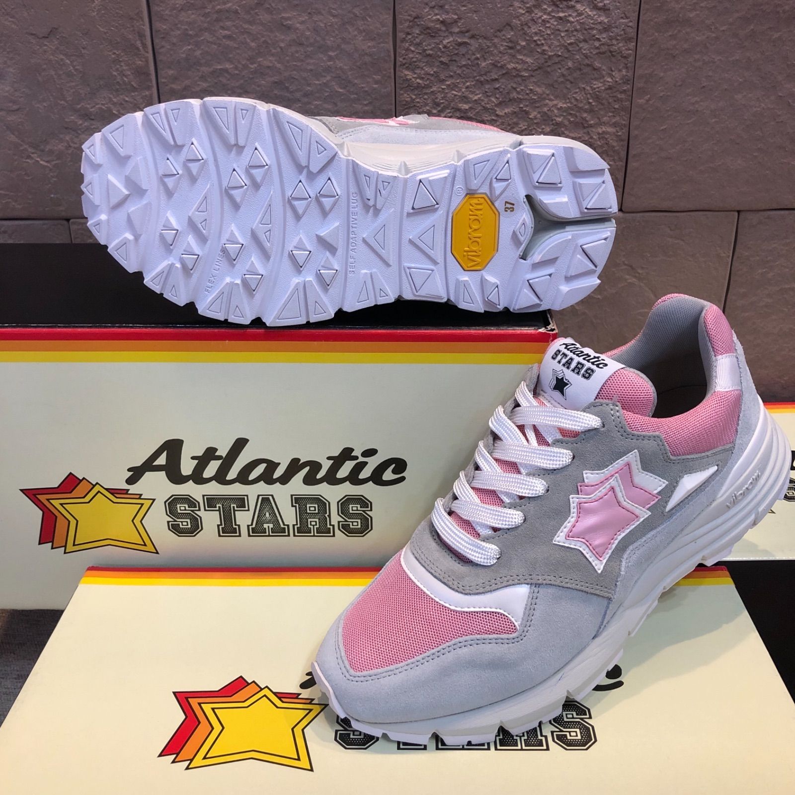 送料関税込【Atlantic STARS】アジェナ ライトピンクスニーカー ピンク&ライトグレー アトランティックスターズ アジェナ - メルカリ