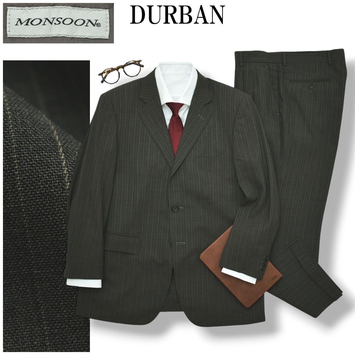 【特大・美品】 DURBAN セットアップスーツ 2L シルク混ストライプ 楽天市場】D'URBAN【ダーバン】日本製（MADE IN JAPAN）シルク混