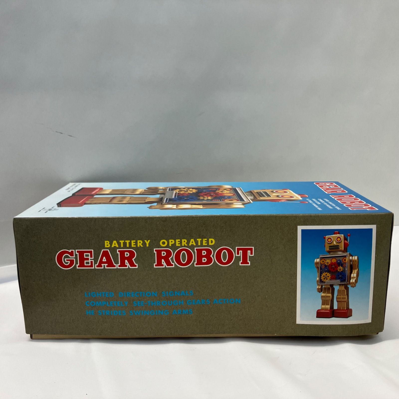 3-000018】 BATTERTY OPERATED GEAR ROBOT メタルハウス ブリキ