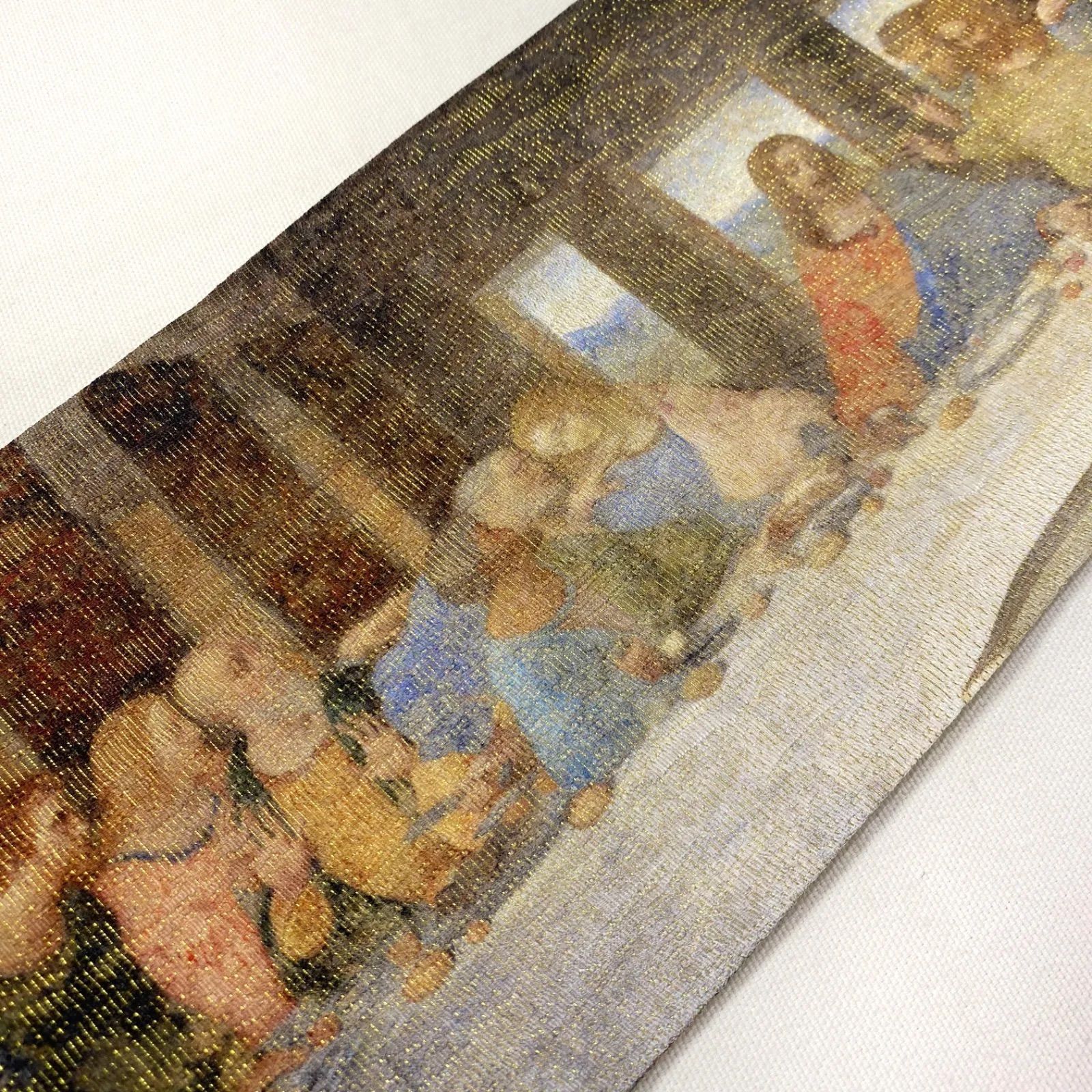 半幅帯 お仕立て上がり 最後の晩餐 絹 obx 92