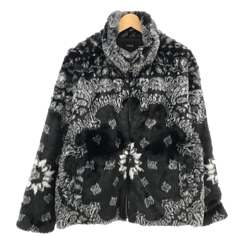 【美品】  LUSOR / ルーソル | バンダナ柄 エコファージャケット | M | ブラック | メンズ 美品】 LUSOR / ルーソル | バンダナ柄 エコファージャケット | M