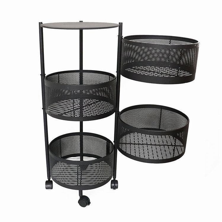 キッチンワゴン キャスター付き スリム 4段 ワゴン 回転式ワゴン 収納ワゴン キッチン収納 天板付き バスケットワゴン 多肉棚 ツールワゴン