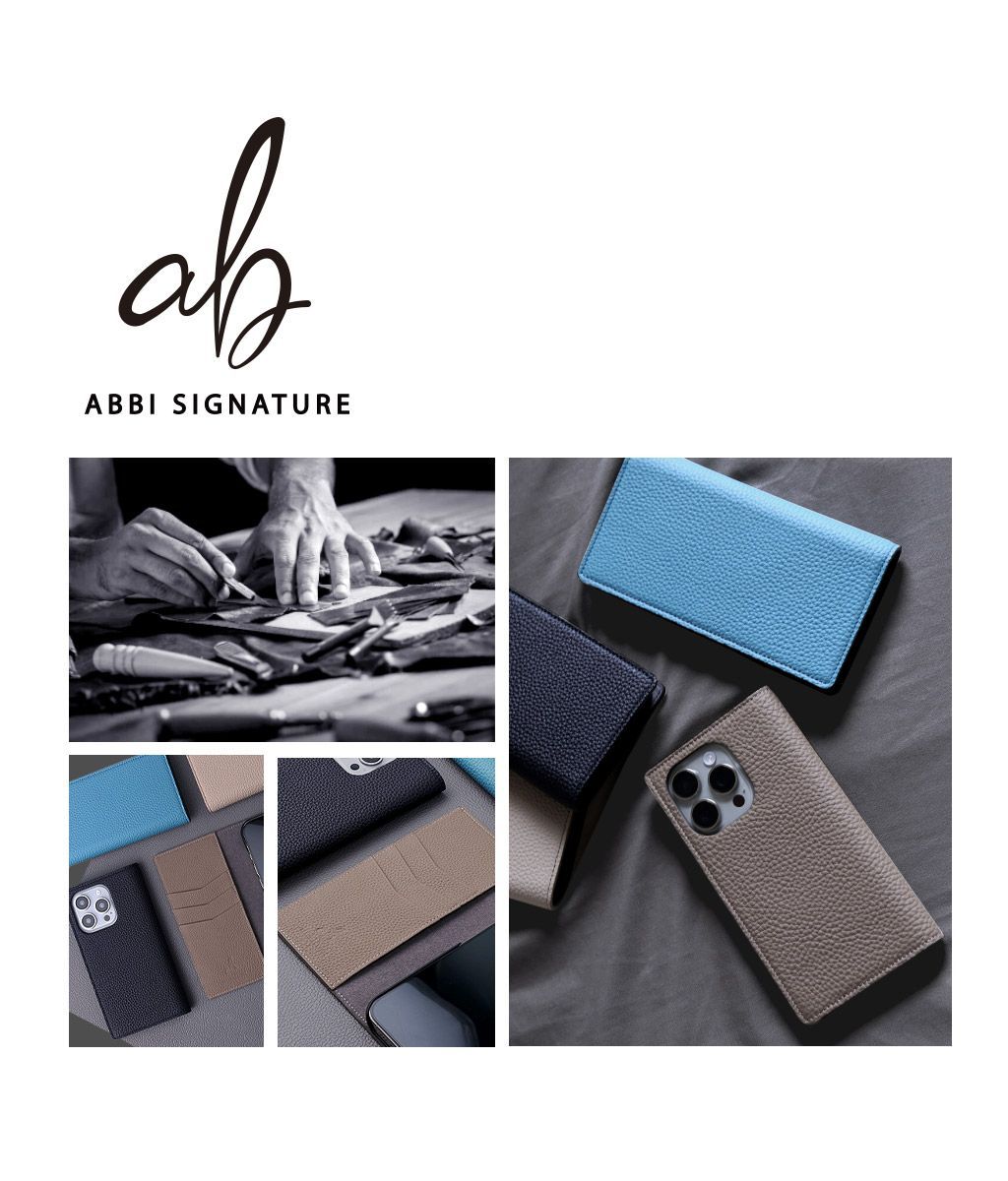 10月中旬発売 正規品 ABBI SIGNATURE iPhone17Pro|17ProMaxケース シュランケンカーフ MagSafe対応ダイアリーケース 本革 日本製 手帳型 ABS27818i17PR ABS27819i17PM