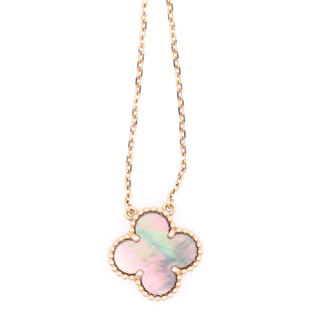 ピンク マザーオブパール オーバルチェーン 925 シルバー ヴィンテージ ブレ Van Cleef & Arpels (ヴァンクリーフアンドアーペル
