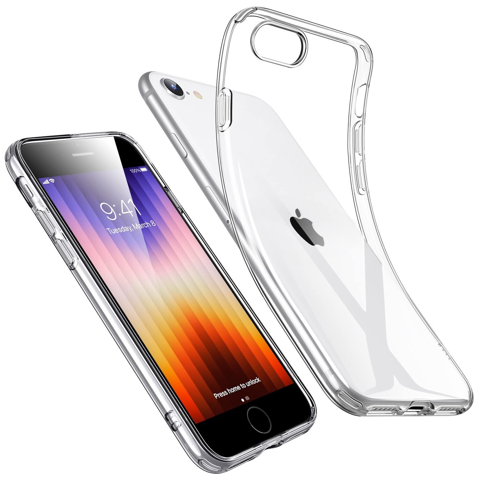 【特価セール】TPU保護カバー 透明 柔軟 衝撃吸収 薄型 クリアシリコンケース 7対応 iPhone iPhone 黄変しにくい iPhone iPhone 8 第3/2世代 SE ケース クリア ケース SE2 iphone SE3 ESR
