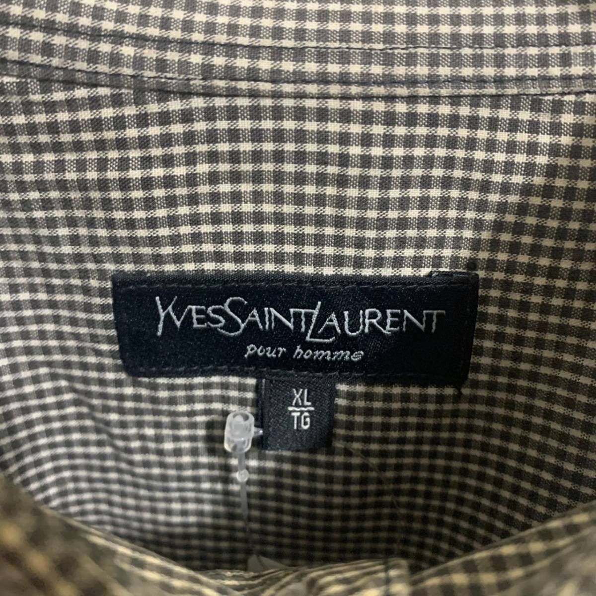 YSL イブサンローラン ギンガムチェック BDシャツ 長袖シャツ Yves