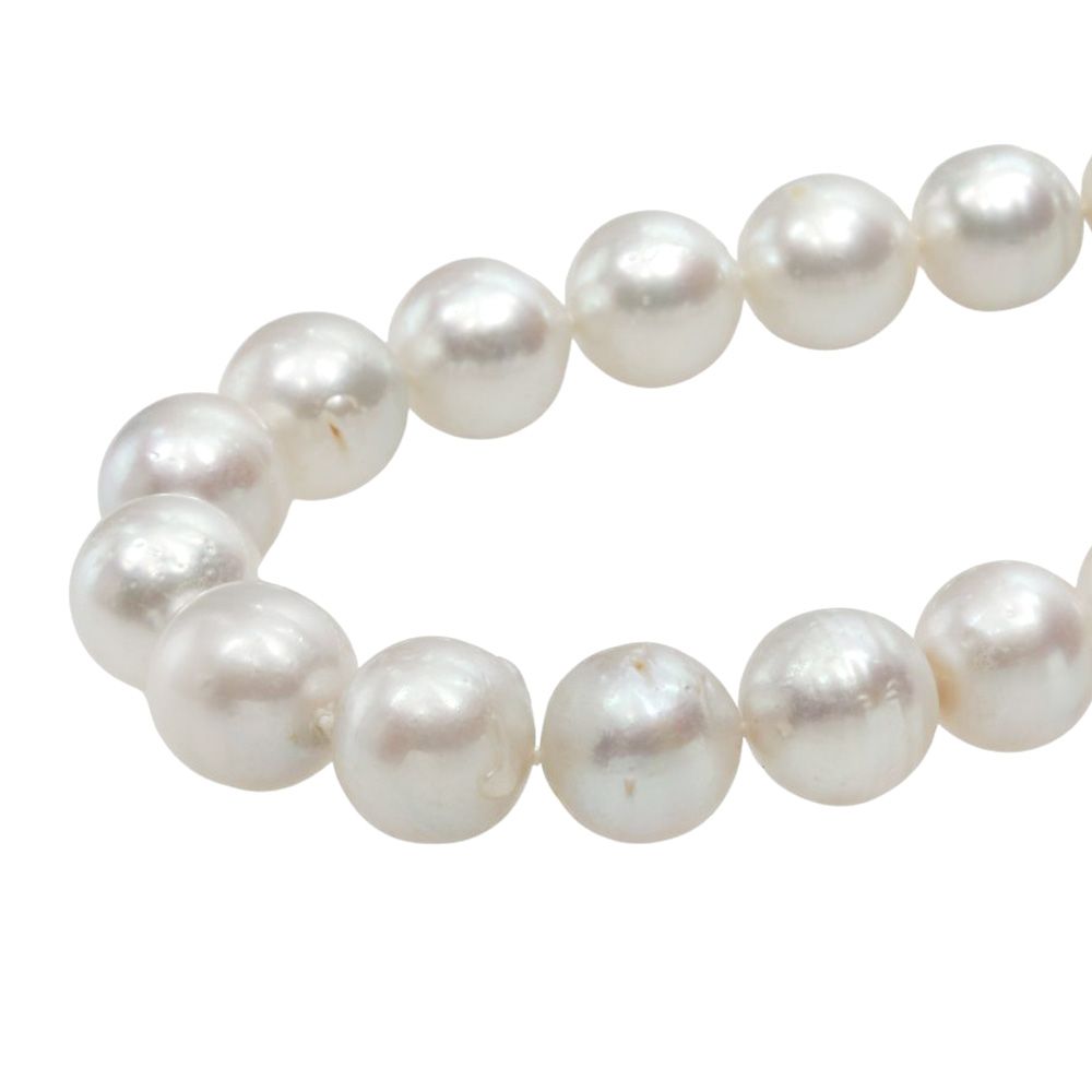 本物保証】 鑑付 超美品 ネックレス 約82.3g K14WG環 シロチョウ養殖