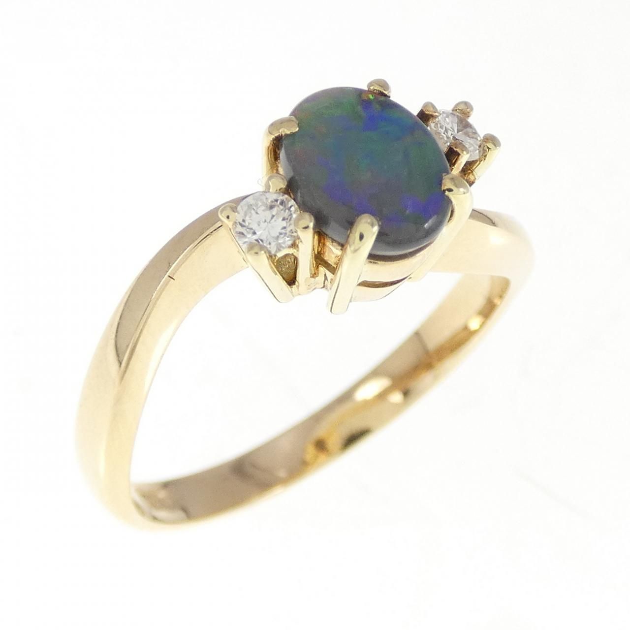 585YG ブラックオパール リング - メルカリ 