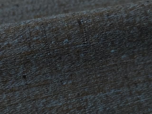 平和屋着物○男性 結城紬 アンサンブル 杢 藍鉄色 正絹 逸品