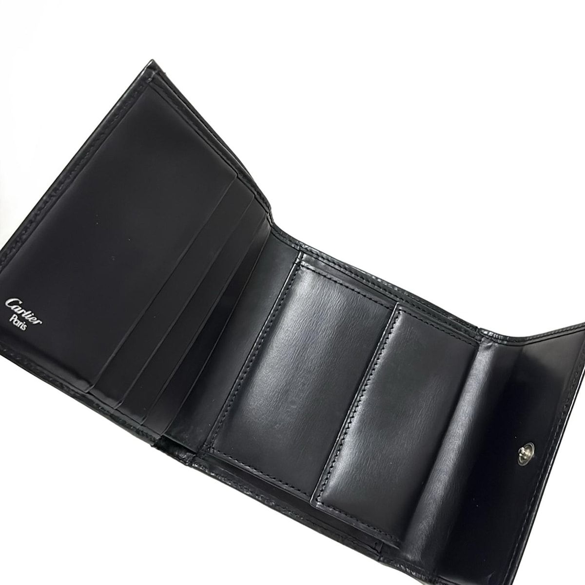 最新作，新作 カルティエ パンテール 三つ折り財布 レザー ブラック