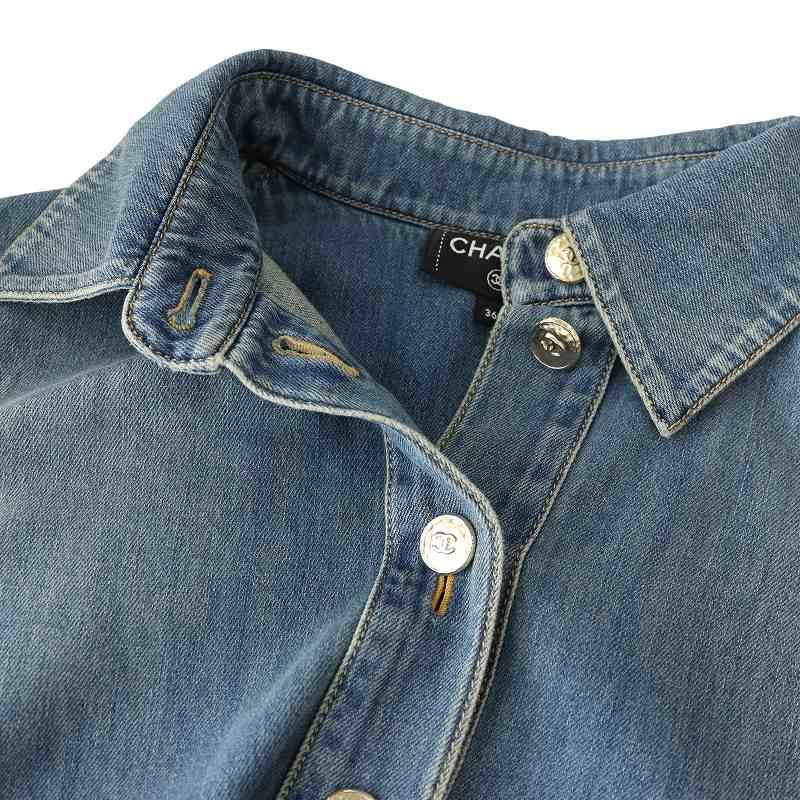 シャネル CHANEL ココマークボタンデニムシャツ プルオーバー 長袖