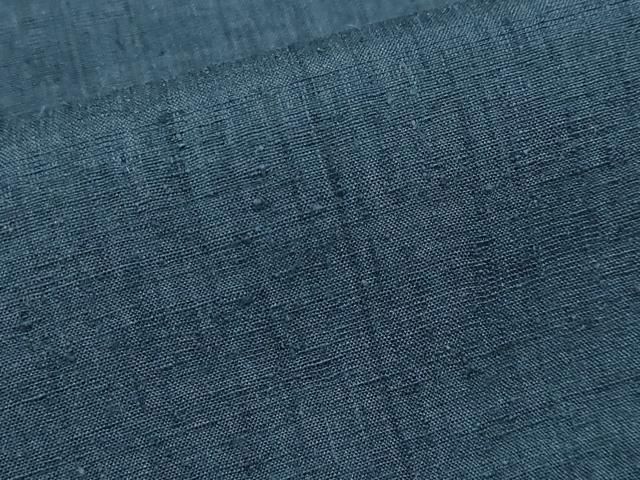 平和屋本店■極上　本場結城紬　重要無形文化財　色無地　鉄御納戸色　逸品　未使用　CYAA2447s5 平和屋本店□極上 本場結城紬 重要無形文化財 色無地 鉄御納戸色 逸品