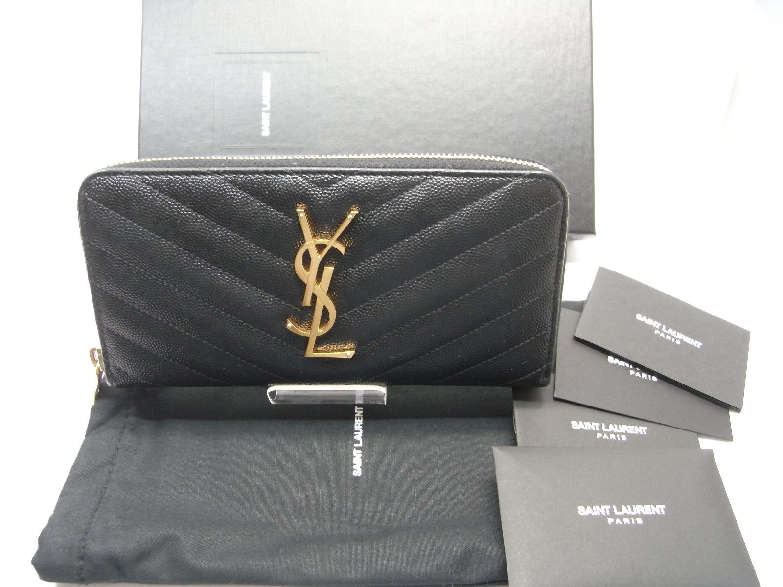 美品】SAINT LAURENT (サンローラン) ラウンドジップ長財布 カサンドラ