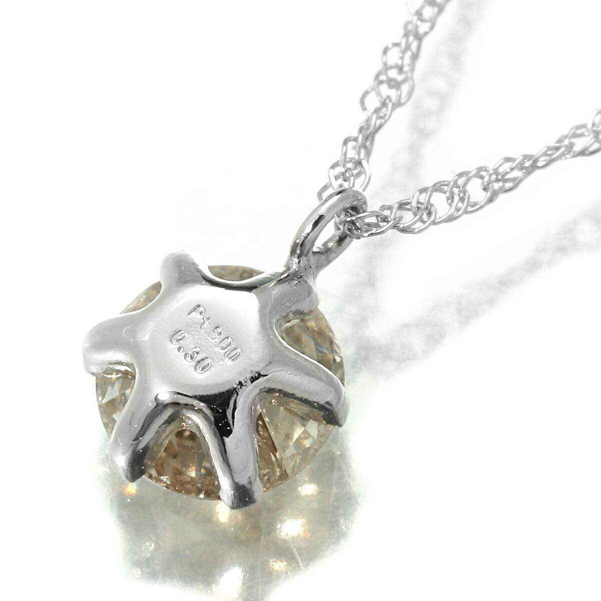ペンダントネックレス 1P ダイヤモンド 0.3ct Pt850 中古 プレラブド  