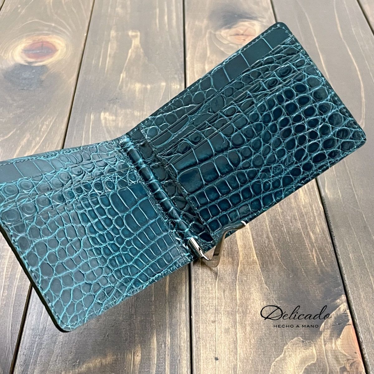 アリゲーター 無双 マネークリップ ブルー ブルーグリーン 青メノウ 緑