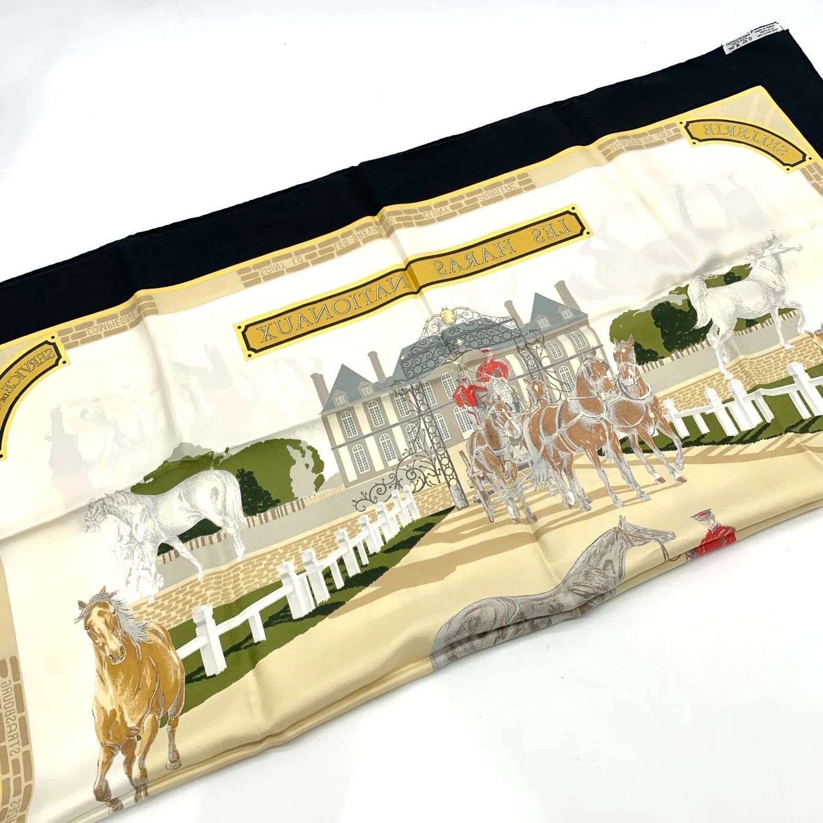 ▽HERMES/エルメス カレ90 スカーフ LES HARAS NATIONAUX 国立種馬飼育