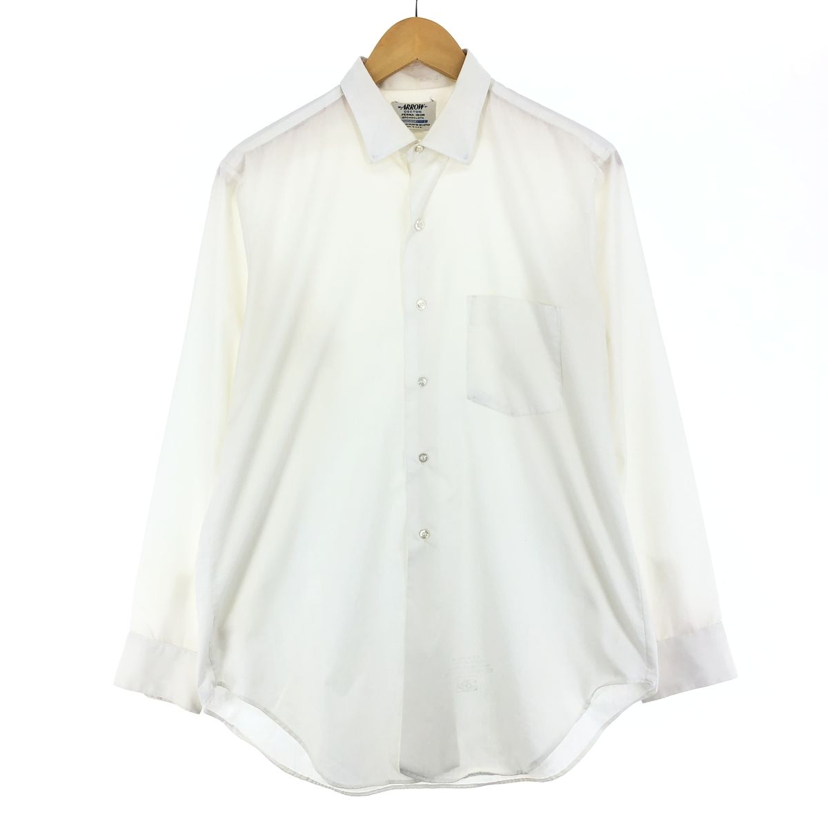 古着 70年代 アロー Arrow 長袖 ポリコットンシャツ USA製 メンズM