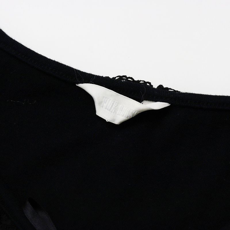 ピンクハウス PINK HOUSE レース使いリボンフリルカットソー L