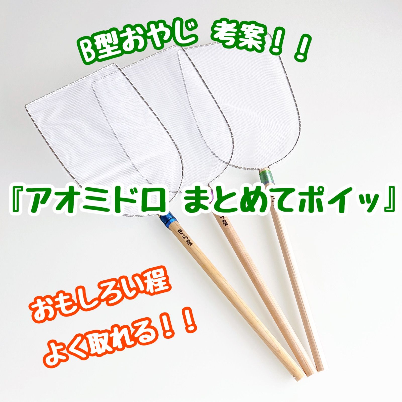 B型おやじ×きら星】アオミドロ まとめてポイッ タモ 選別網 - きら星