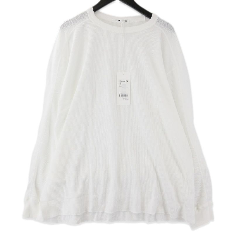 ♥ SEVEN BY SEVEN セブンバイセブン THERMAL SHIRTS 800-5166105 サーマル 長袖Ｔシャツ 日本製 ホワイト 白 L タグ付き 71013625