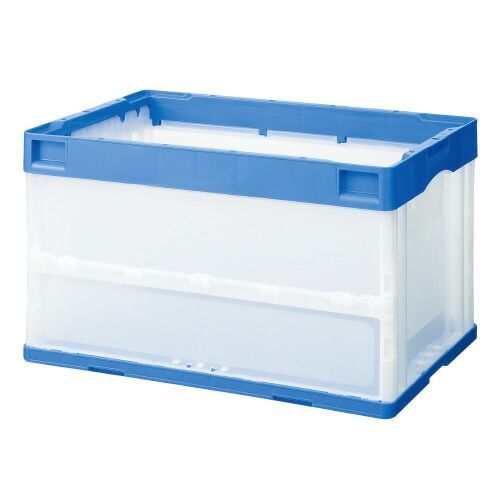 パ 折りたたみコンテナ フタなし ５０Ｌ ブルー １０個4175-7574 カウネット