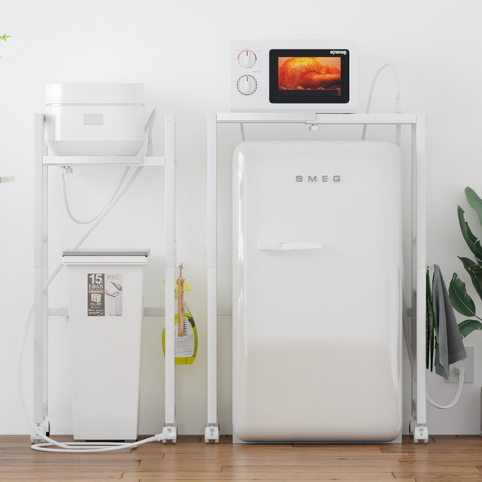 WOODPRO コの字 シェルフ 幅62cm 高さ94cm 奥行30cm ハニー色 国産杉