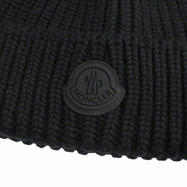 MONCLER ブラック ロング ニット帽 美品 Moncler Berretto Tricot