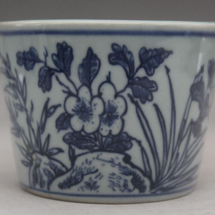 青花磁器鉢 盆栽鉢 中国鉢 植木鉢 多肉植物鉢 小品盆栽鉢 山野草