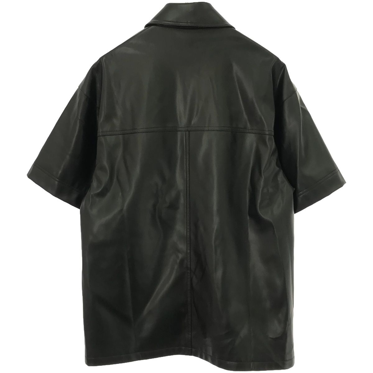 HEURUEH ハウルー シンセティックレザーショートスリーブシャツ