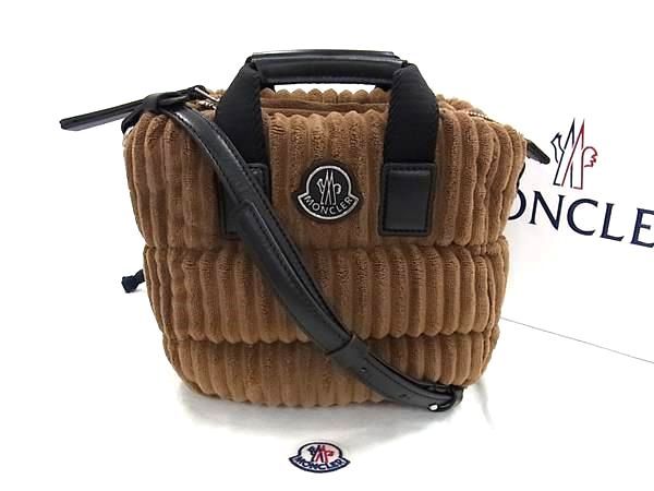 MONCLER モンクレール MINI CARADOC ポリエステル ダウン 2WAY ハンドバッグ トート ショルダー ブラウン系 FI8967