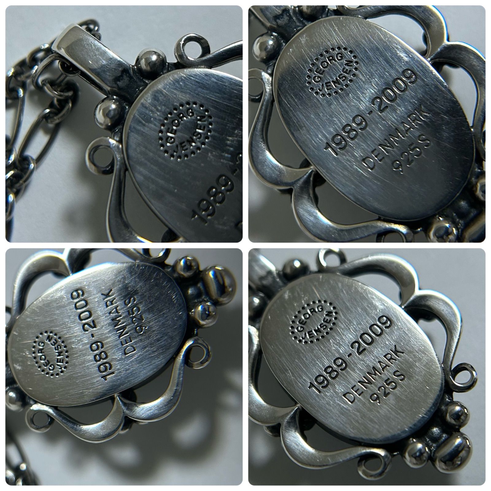 925S ジョージジェンセン 2000 ヘマタイト ペンダント ネックレス 美品 GEORG JENSEN ジョージジェンセン 925S 2000 イヤー