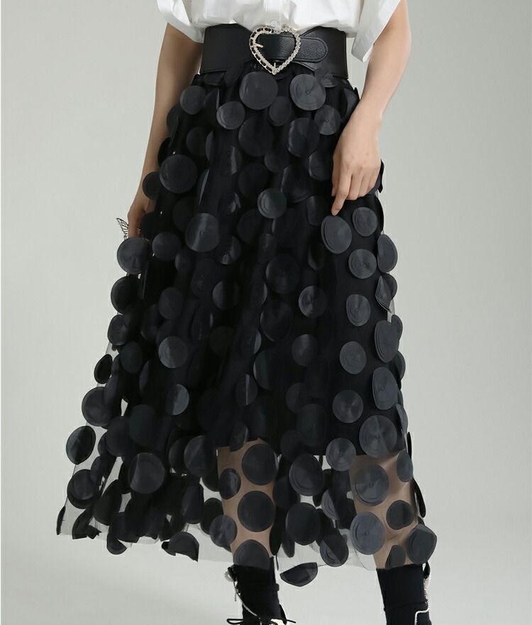 コムデギャルソン ドット柄 膝下丈スカート コムデギャルソン