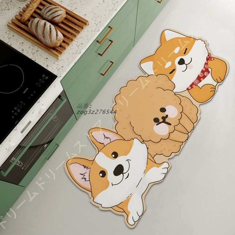 キッチンマット 拭ける 北欧風 おしゃれ 水拭きOK 洗濯いらず ロング