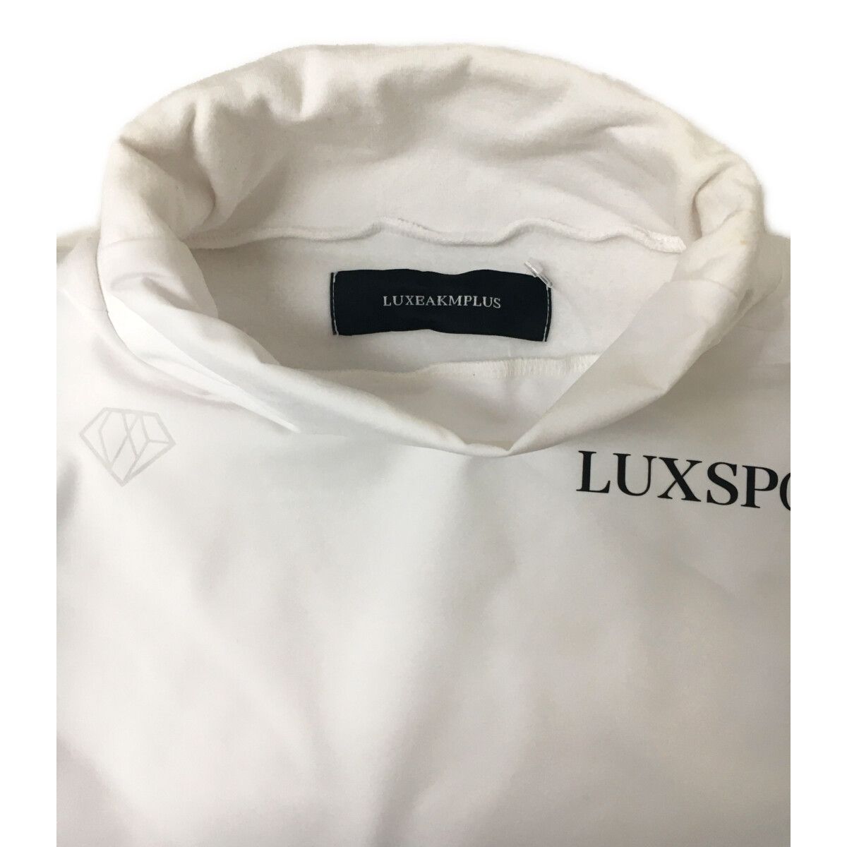 coco 中古 リュクスエイケイエムプラス LUXEAKMPLUS メンズ カットソー M 白 ホワイト タートルネック 裏起毛 中古 メンズ リュクスエイケイエムプラス LUXEAKMPLUS