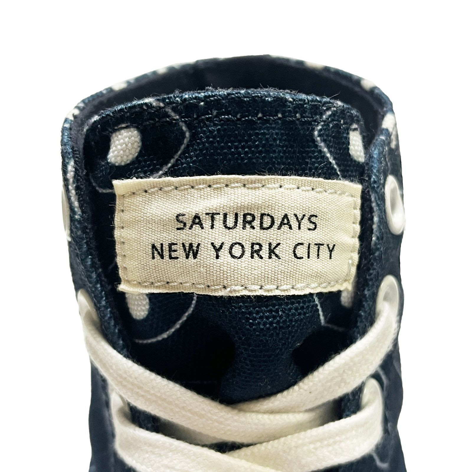 USED／25.0㎝】SATURDAYS NYC EYES MOTIF ハイカット スニーカー