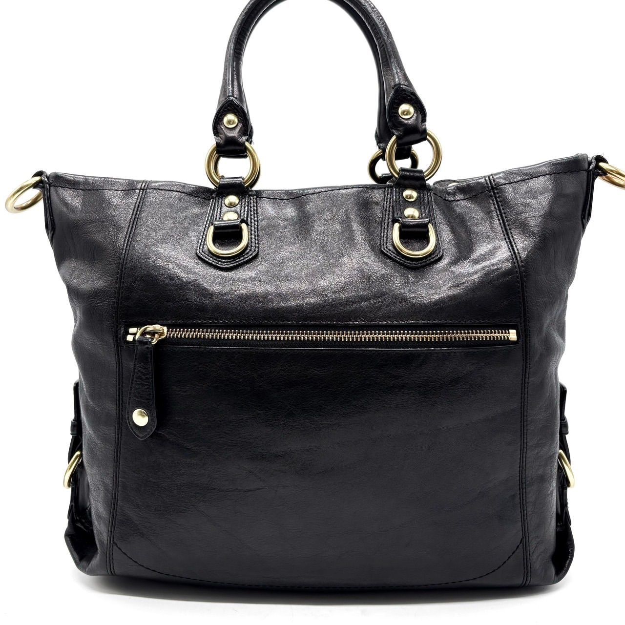 美品　コーチ　ショルダーバッグ　黒　ホースアンドキャリッジ　型押し　s29 ✨良品✨ COACH コーチ 2way ショルダーバッグ トートバッグ