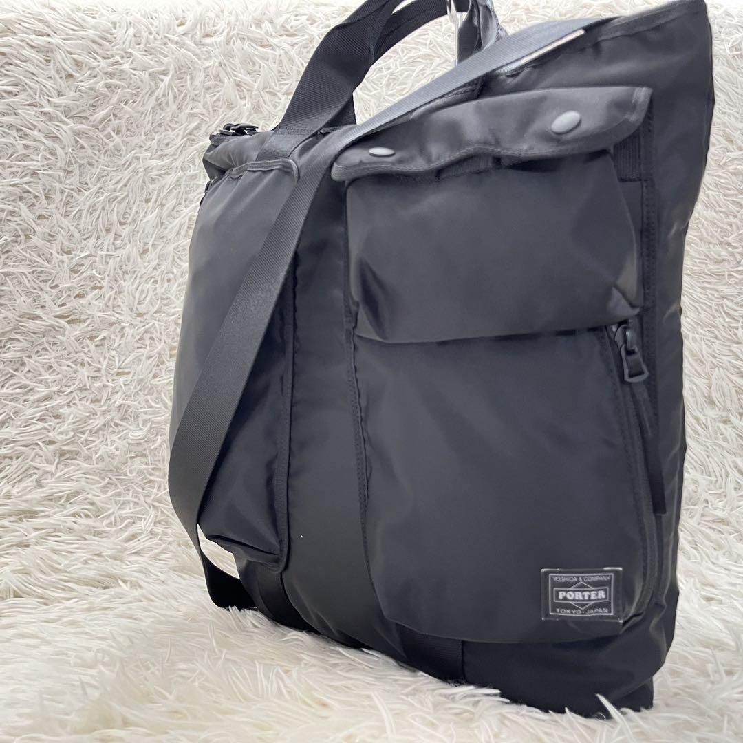 現行美品】PORTER ポーター コンパート 2WAY ヘルメットバッグ 黒 ブラック 通勤通学 大容量 A4〇PC〇 肩掛け 手提げ 斜め掛け  メンズ - メルカリ