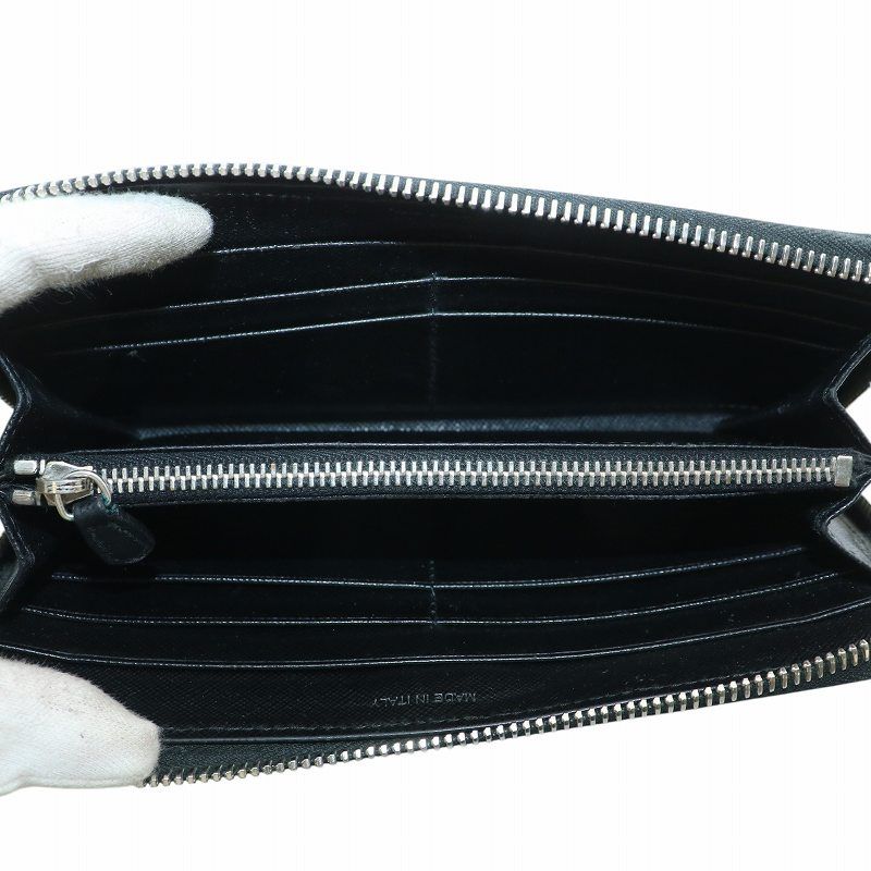 プラダ 三角ロゴ 二つ折り財布 テスートナイロン 黒ラウンドファスナー プラダ PRADA 長財布 ナイロン ラウンドファスナー 三角ロゴ