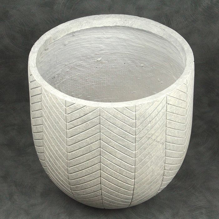 直径37cm 植木鉢 おしゃれ 大型 ファイバーポット ヘリング バルーン L アンティークホワイト 20リットル