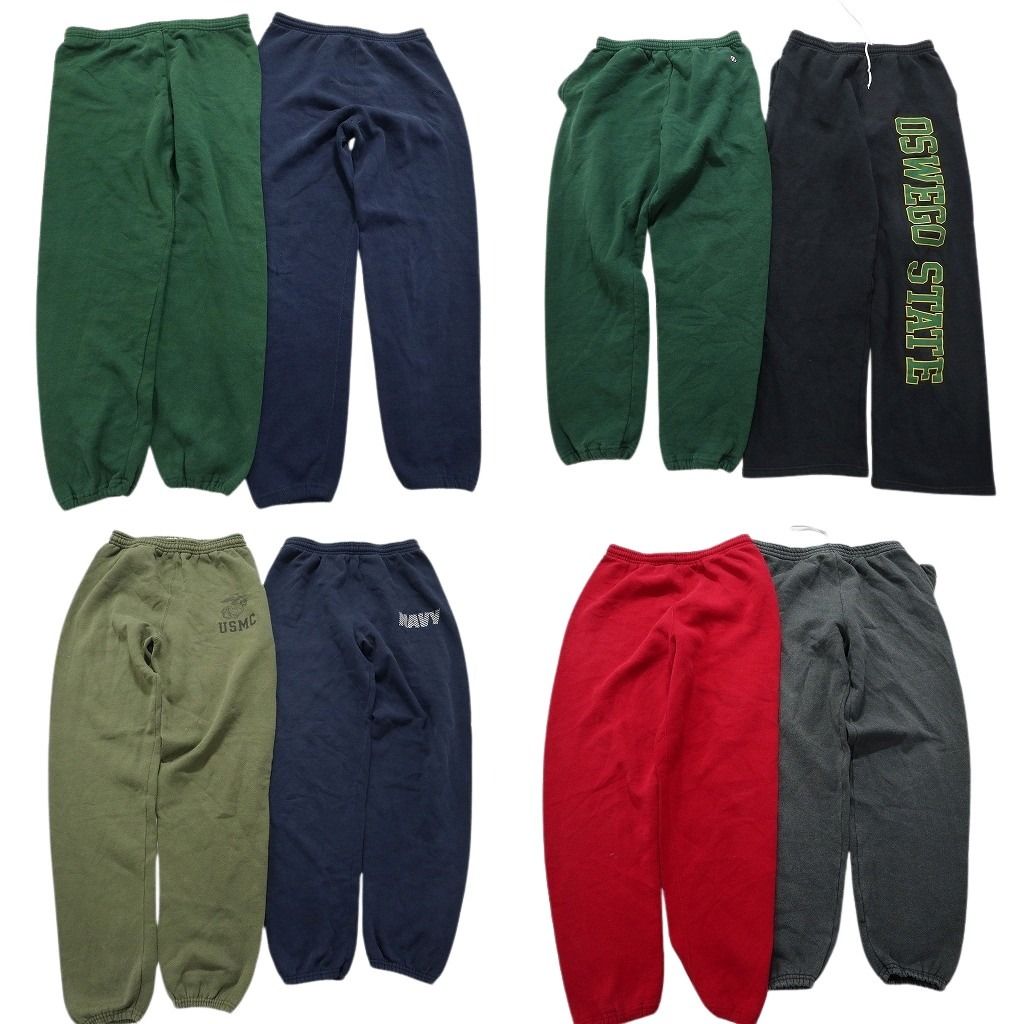 古着卸 まとめ売り スウェット パンツ 8枚セット メンズ Ｓ |Ｍ USMC NAVY ミリタリー カレッジ風 ワイド 古着 NC0815