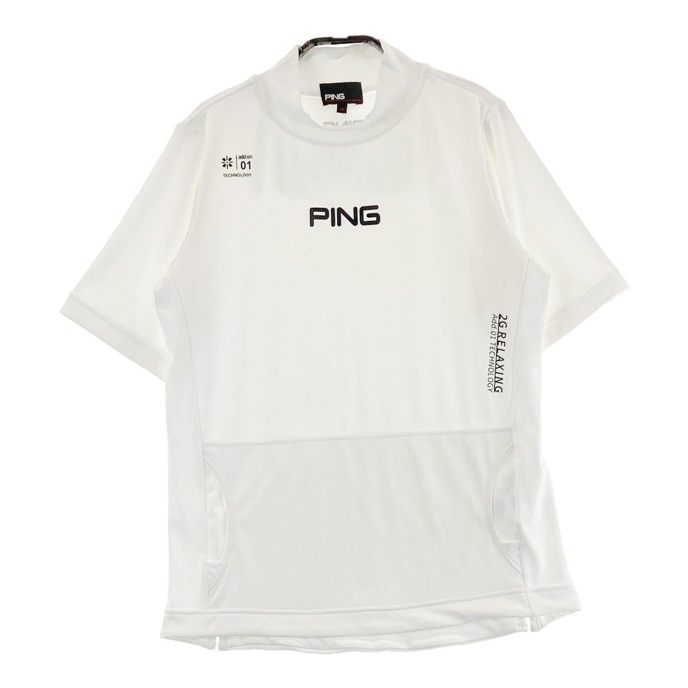 サイズ：M PING ピン 2022年モデル ハイネック 半袖Tシャツ  ホワイト系 [240101281992]# ゴルフウェア レディース ストスト