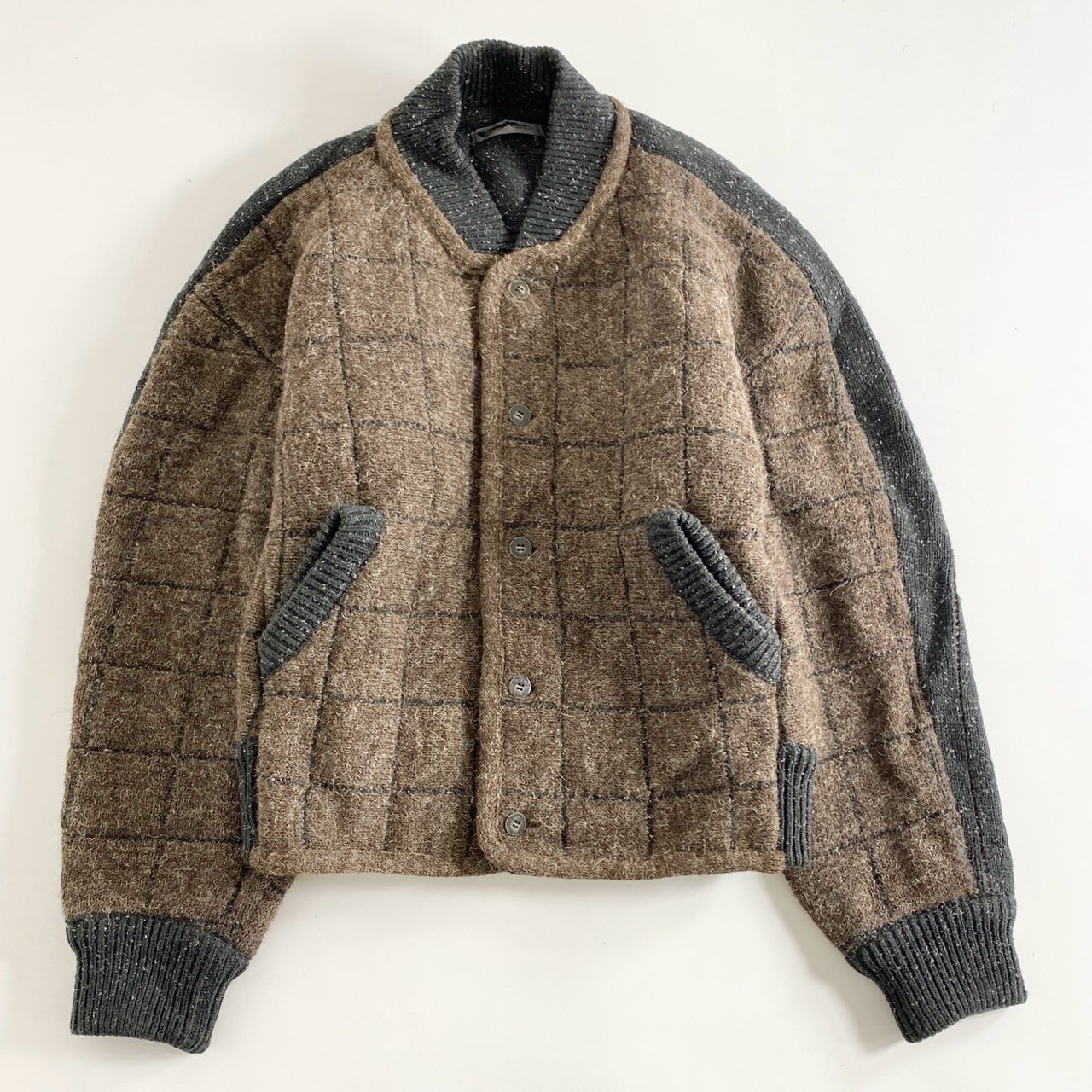 イッセイミヤケ　筆タグ　ウールボンバージャケット 80s ISSEY MIYAKE イッセイミヤケ IS ウールボンバージャケット