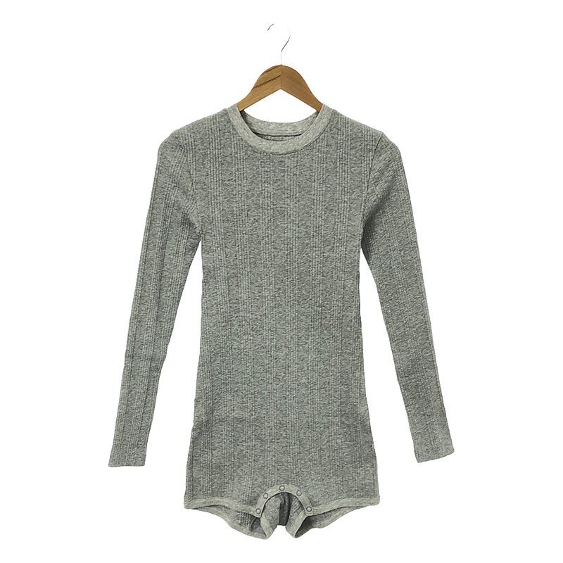 【美品】  m.u Japoness / エムユー | RIB BODYSUIT / リブ ロンパース  カットソー | F | グレー | レディース 美品】 m.u Japoness / エムユー | RIB BODYSUIT / リブ