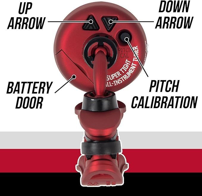 【在庫処分】SNARK 外部マイク付 全楽器対応 クリップ式 クロマチックチューナー ST-2 レッド