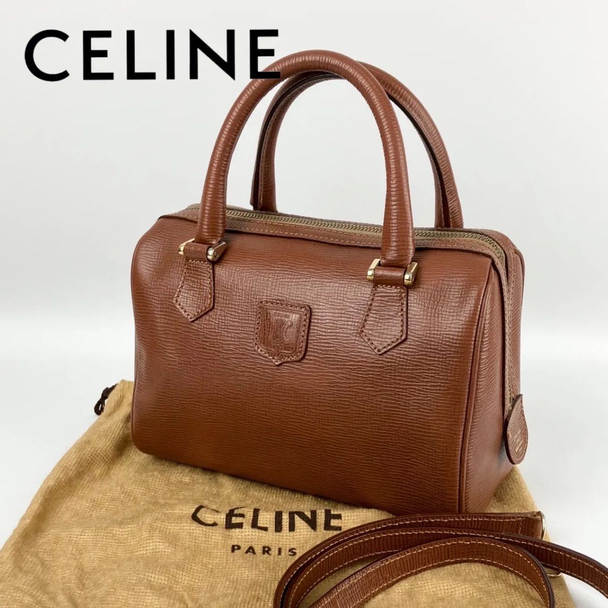 オープニング価格 【美品】CELINE セリーヌ ブラゾン ミニボストンバッグ ハンドバッグ 2WAY ショルダーバッグ ヴィンテージ オールドセリーヌ  型押し ハンドバッグ トリオンフ レディース - メルカリ