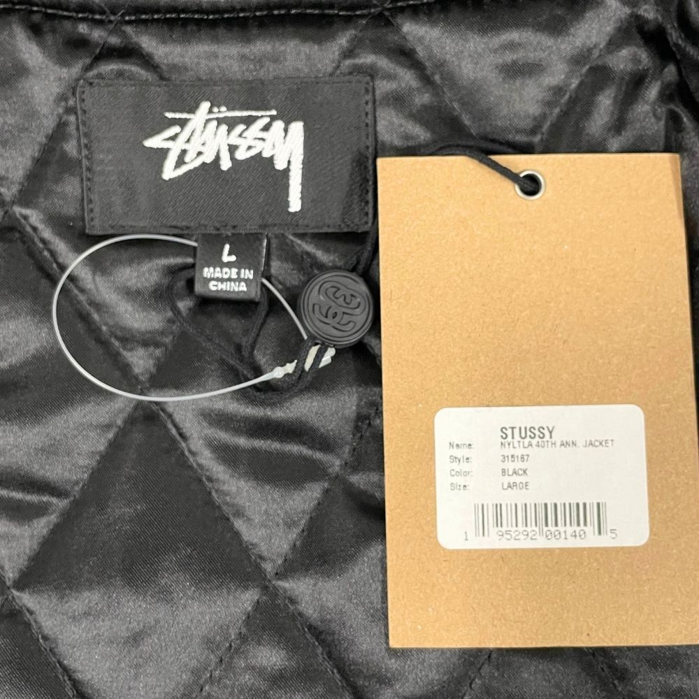 Stussy スタジャン ブラック/イエロー STUSSY - STUSSY ステューシー NYLTLA 40TH ANN JACKET エイト