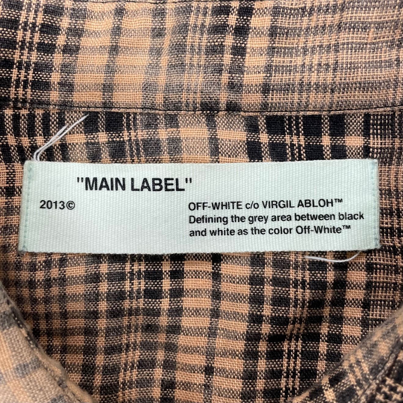 トップス Off-White 17ss リネンチェックシャツ オフホワイト